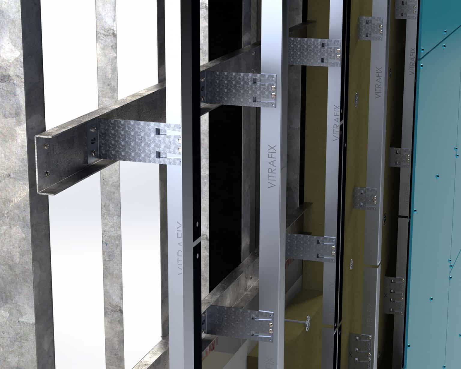 Sub Counter Frame Cladding Subframe Systems in Aluminium or Steel