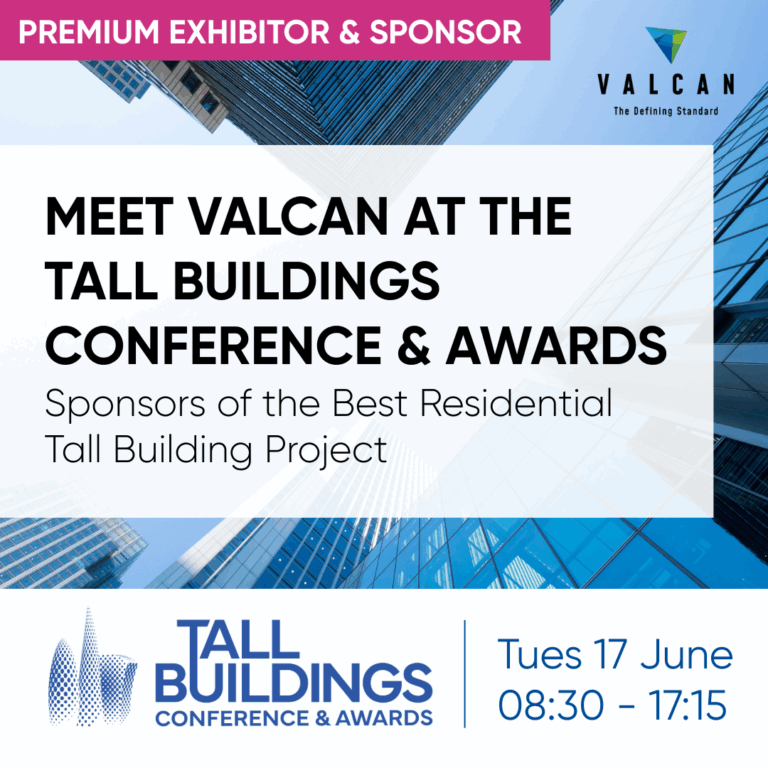 Valcan to exhibit and sponsor the Tall Buildings Conference & Awards